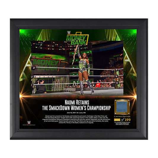 Naomi Money in the Bank 2017 15 X 17 Framed Plaque w Ring Canvas Pwcatalog