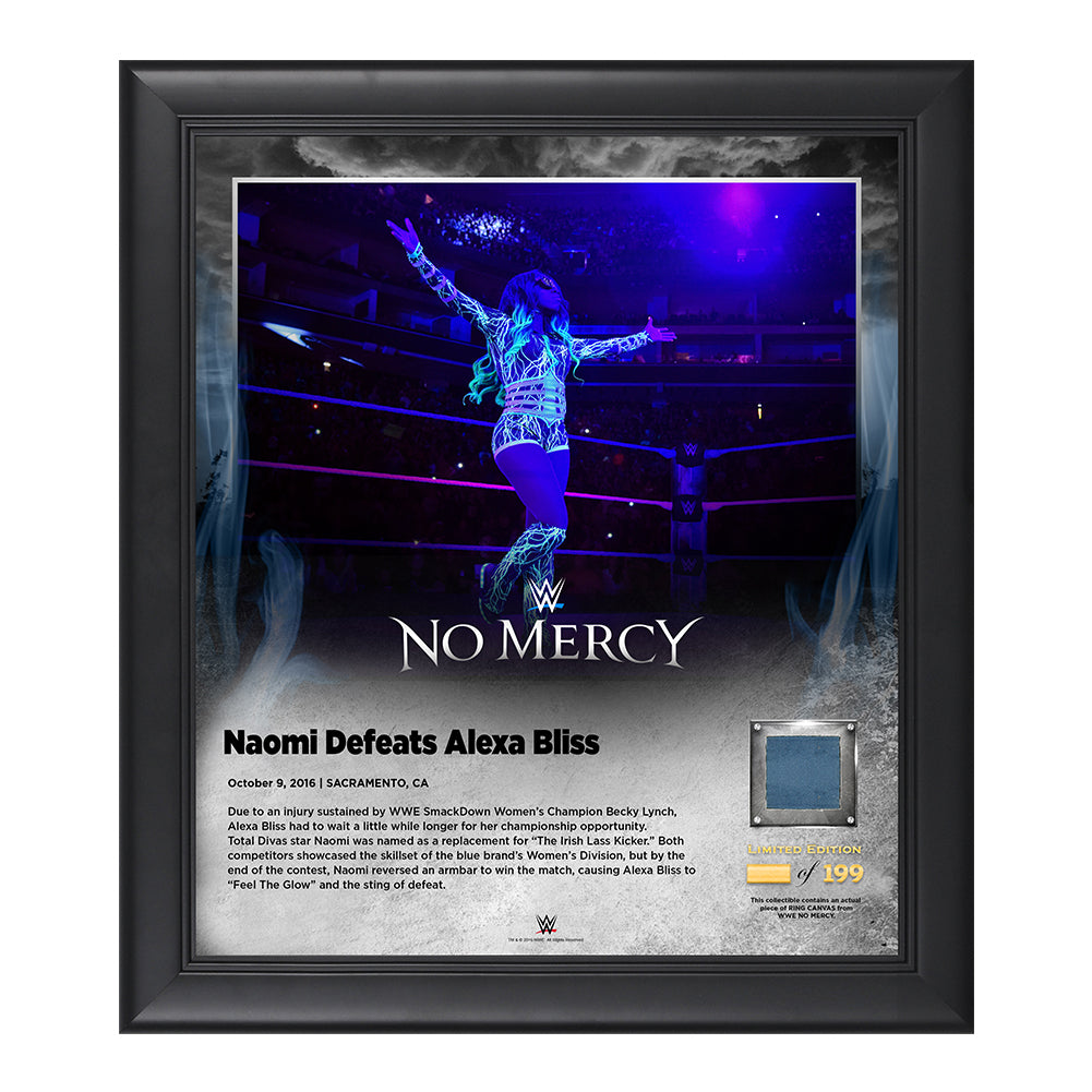 Naomi No Mercy 2016 15 x 17 Framed Plaque w Ring Canvas Pwcatalog