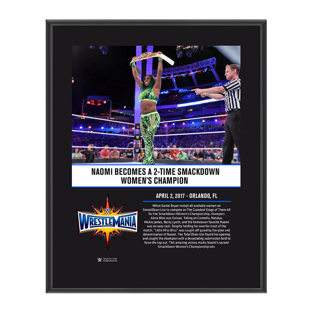 Naomi WrestleMania 33 10 X 13 Commemorative Photo Plaque Pwcatalog