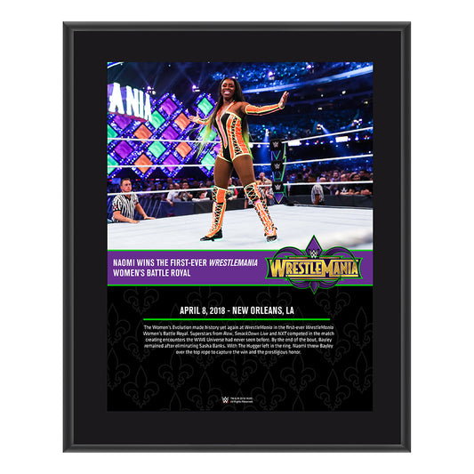 Naomi WrestleMania 34 10 x 13 Photo Plaque Pwcatalog