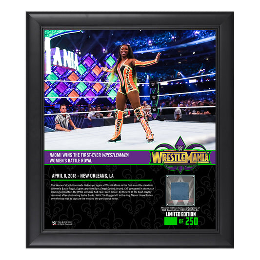 Naomi WrestleMania 34 15 x 17 Framed Plaque w Ring Canvas Pwcatalog