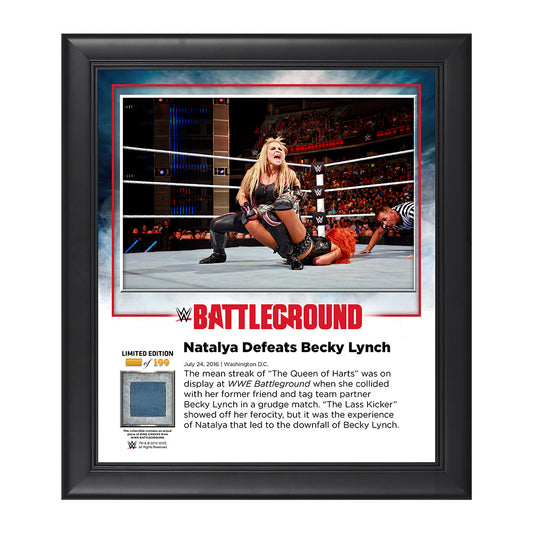 Natalya Battleground 2016 15 x 17 Commemorative Framed Plaque w Ring Canvas