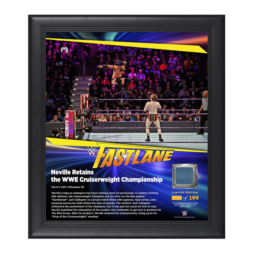 Neville FastLane 2017 15 x 17 Framed Plaque w Ring Canvas