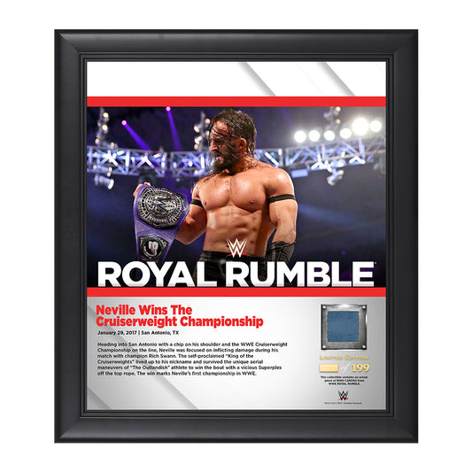 Neville Royal Rumble 2017 15 x 17 Framed Plaque w Ring Canvas