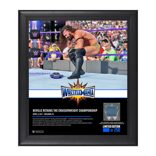 Neville WrestleMania 33 15 x 17 Framed Plaque w Ring Canvas