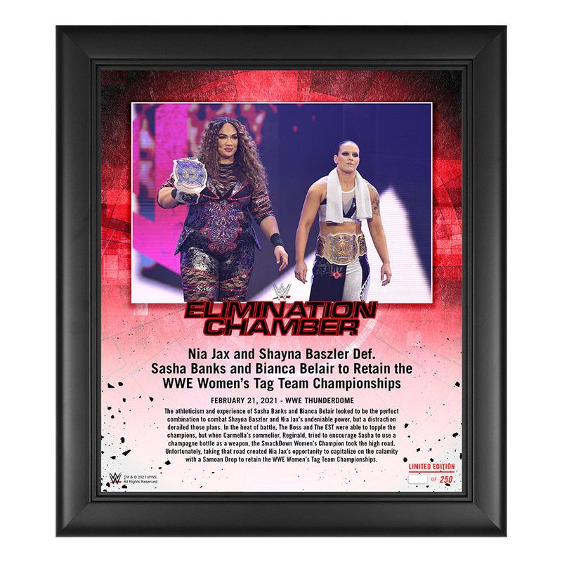 Nia Jax & Shayna Baszler Elimination Chamber 2021 15x17 Commemorative Plaque Pwcatalog