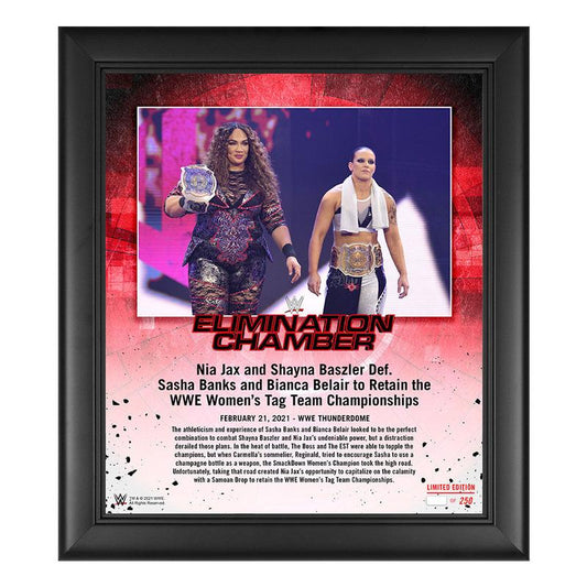 Nia Jax & Shayna Baszler Elimination Chamber 2021 15x17 Commemorative Plaque