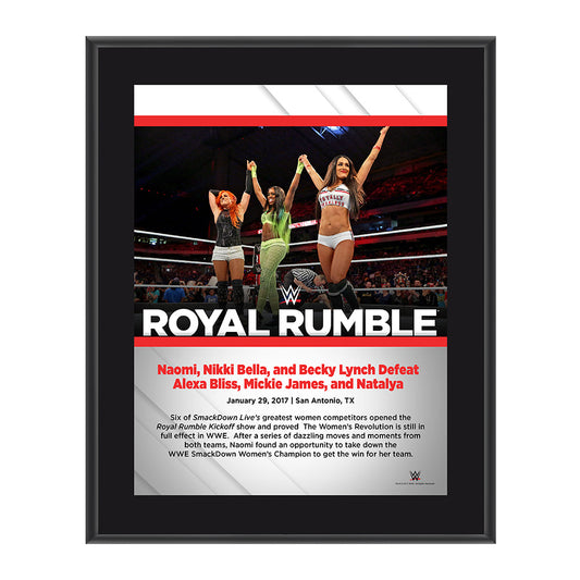 Nikki Bella, Becky Lynch, Naomi Royal Rumble 2017 10 x 13 Commemorative Photo Plaque