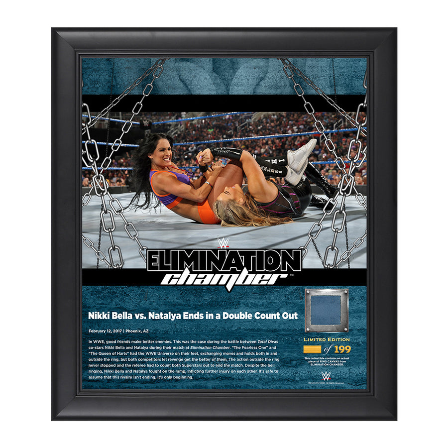 Nikki Bella & Natalya Elimination Chamber 2017 15 x 17 Framed Plaque w Ring Canvas Pwcatalog