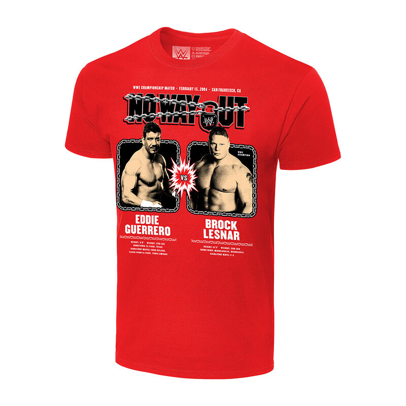 No Way Out 2004 Eddie Guerrero vs. Brock Lesnar Matchup T-Shirt Pwcatalog