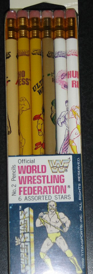 Noteworthy Pencil set 1990 Hulk Hogan, Randy Savage, Andre the Giant