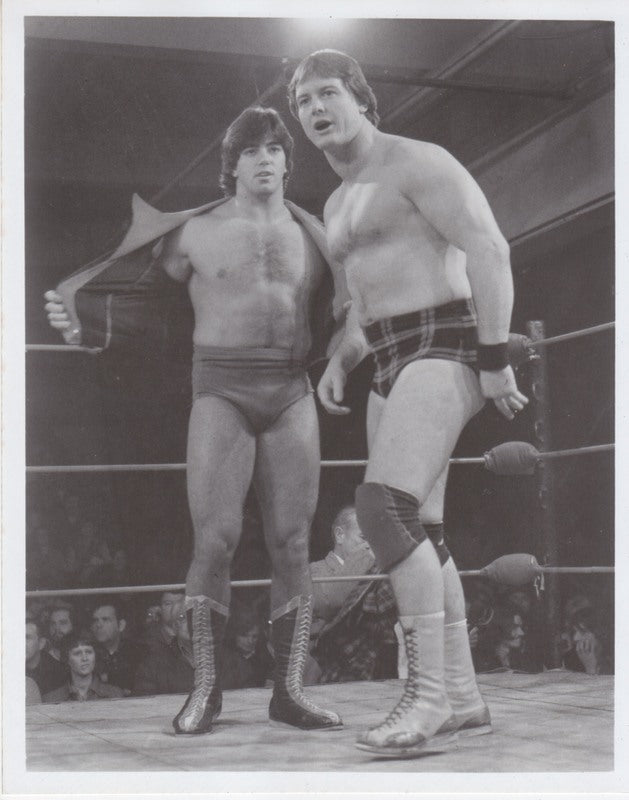 1980s Portland Wrestling "Rowdy" Roddy Piper Rick Martel Vintage Promo Photo