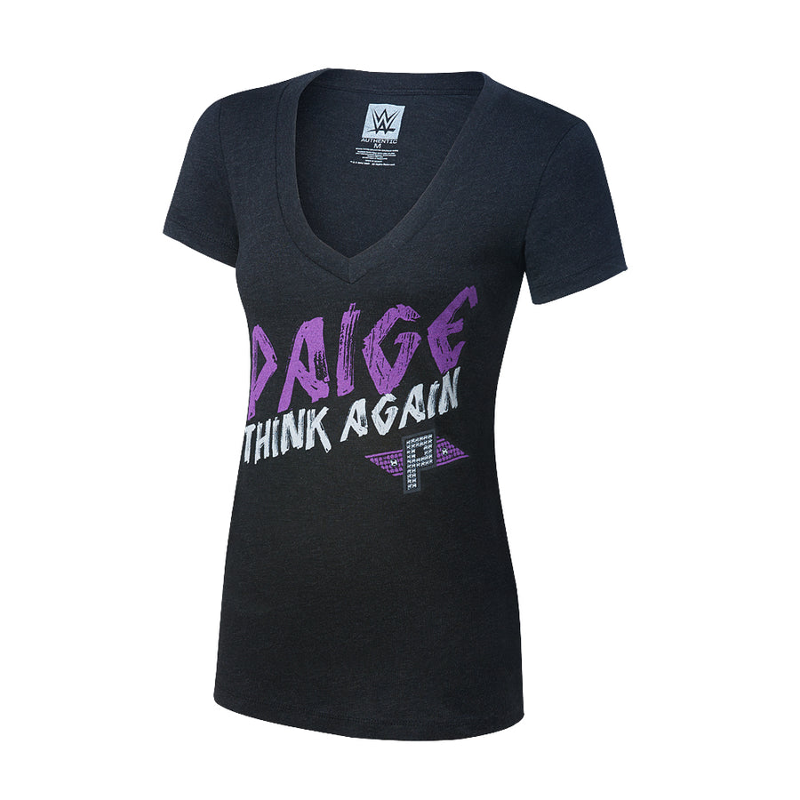 Paige Think Again Tri-Blend Women's V-Neck T-Shirt Pwcatalog
