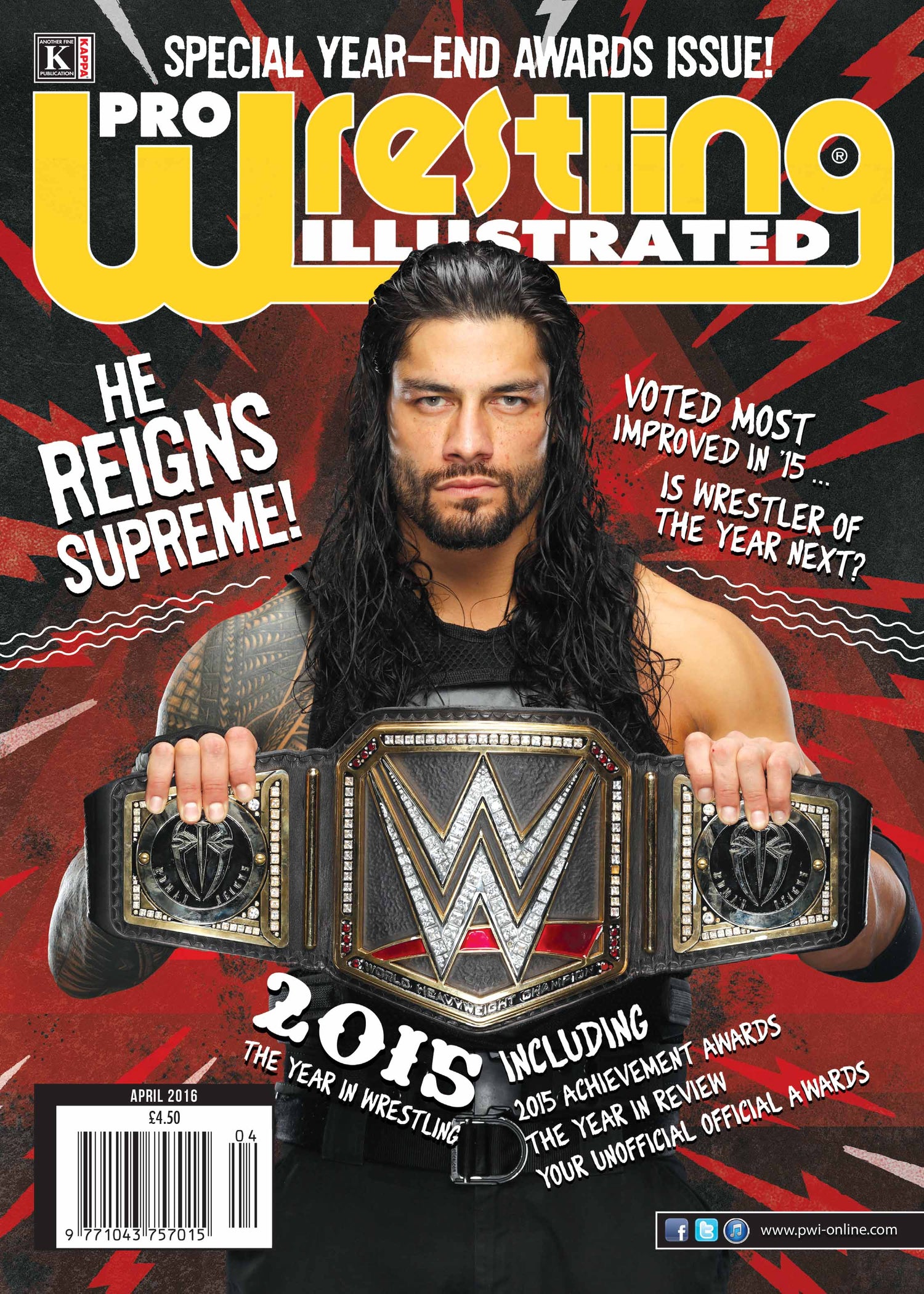 Pro Wrestling Illustrated April 2016 Magazine PWcatalog