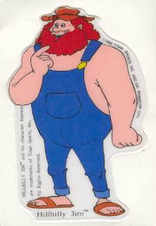 Puffy Rock & Wrestling Sticker 1985 Hillbilly JIm