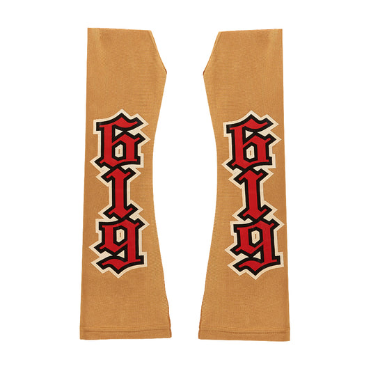 Rey Mysterio Gold-Red Arm Sleeves