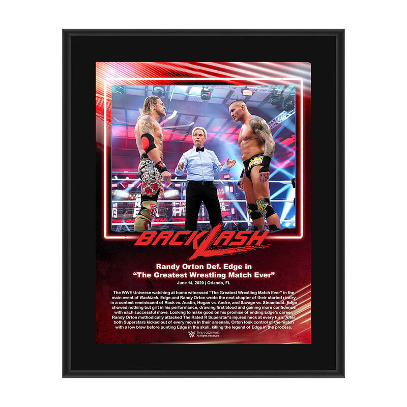 Randy Orton Backlash 2020 10x13 Commemorative Plaque