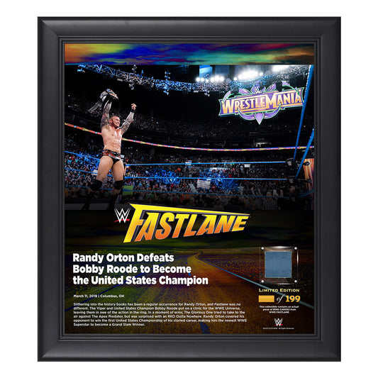 Randy Orton FastLane 2018 15 x 17 Framed Plaque w Ring Canvas
