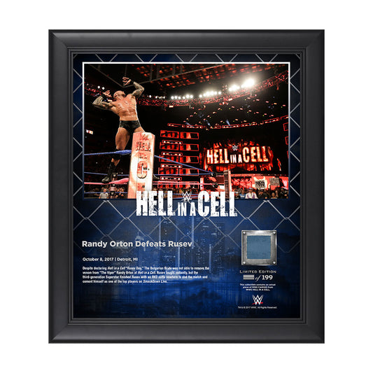 Randy Orton Hell In A Cell 2017 15 x 17 Framed Plaque w Ring Canvas