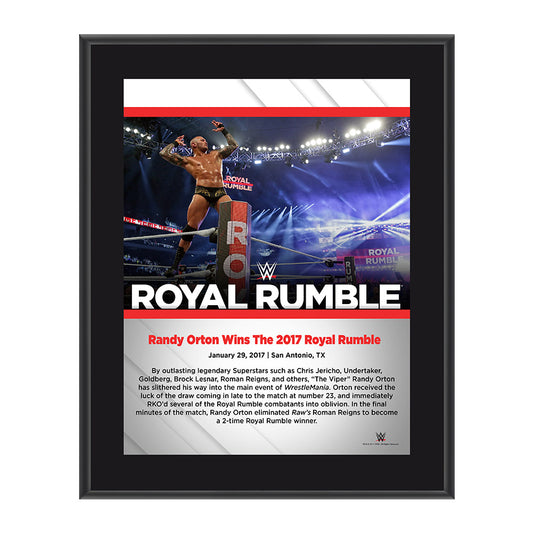 Randy Orton Royal Rumble 2017 10 x 13 Commemorative Photo Plaque