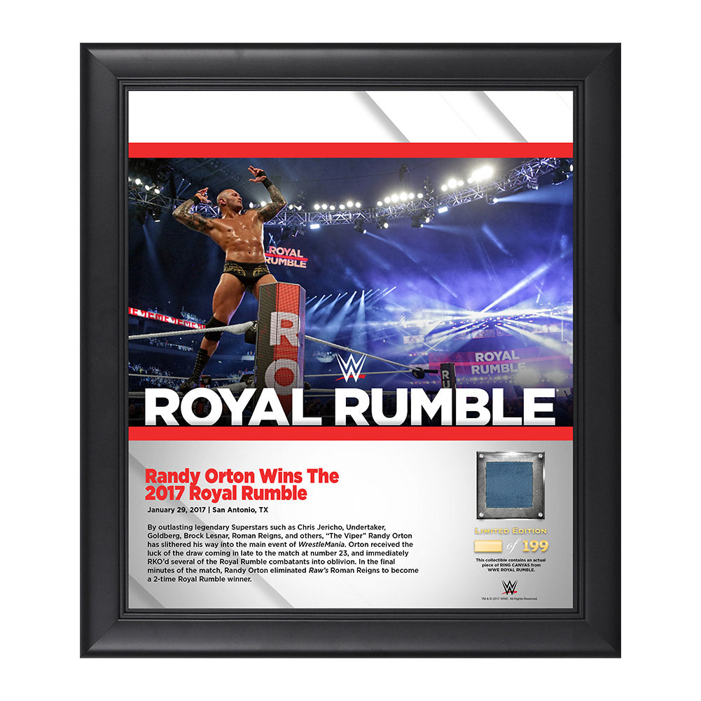Randy Orton Royal Rumble 2017 15 x 17 Framed Plaque w Ring Canvas