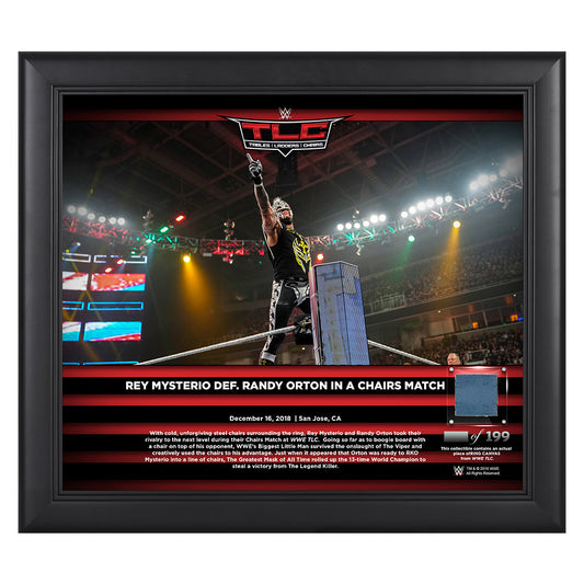 Rey Mysterio TLC 2018 15 x 17 Framed Plaque w Ring Canvas