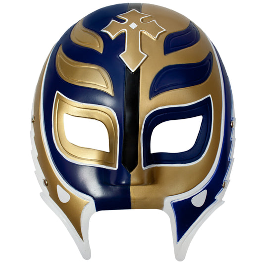 Rey Mysterio White, Gold, & Blue Plastic Mask