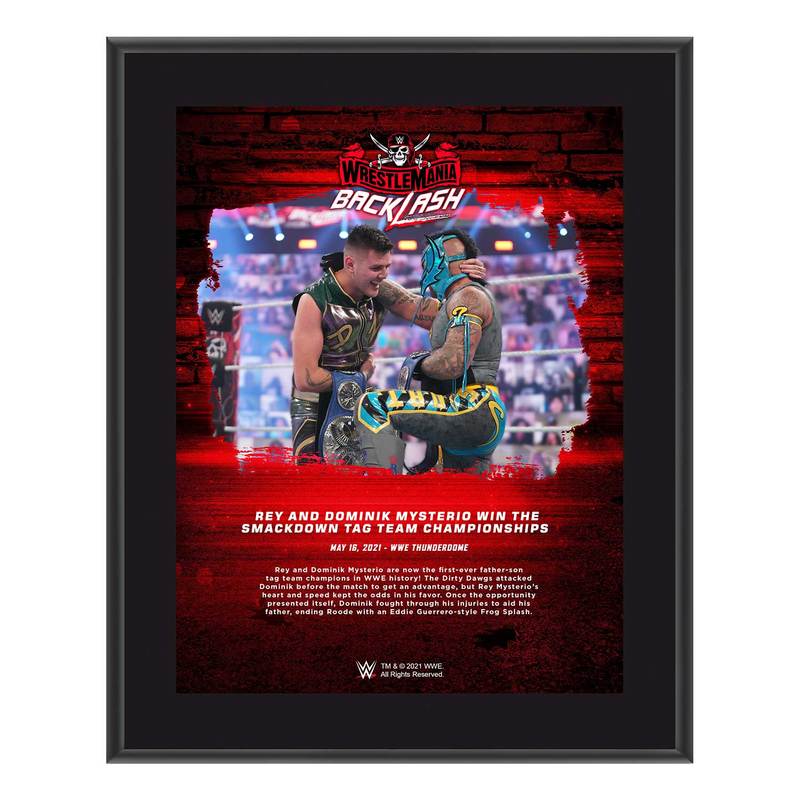 Rey Mysterio & Dominik Mysterio WrestleMania Backlash 2021 10x13 Commemorative Plaque