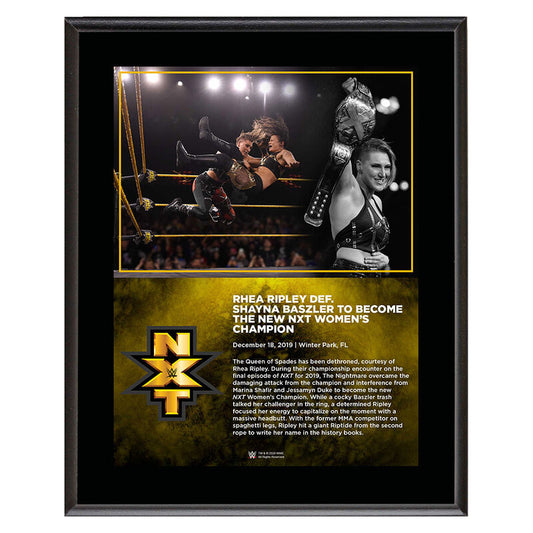 Rhea Ripley NXT Women's Champion 10 x 13 Limited Edition Plaque