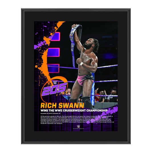Rich Swann WWE Cruiserweight Champion 10 x 13 Commemorative Photo Plaque
