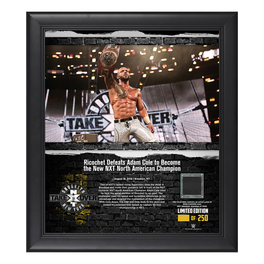 Ricochet NXT TakeOver Brooklyn 2018 15 x 17 Framed Plaque w Ring Canvas