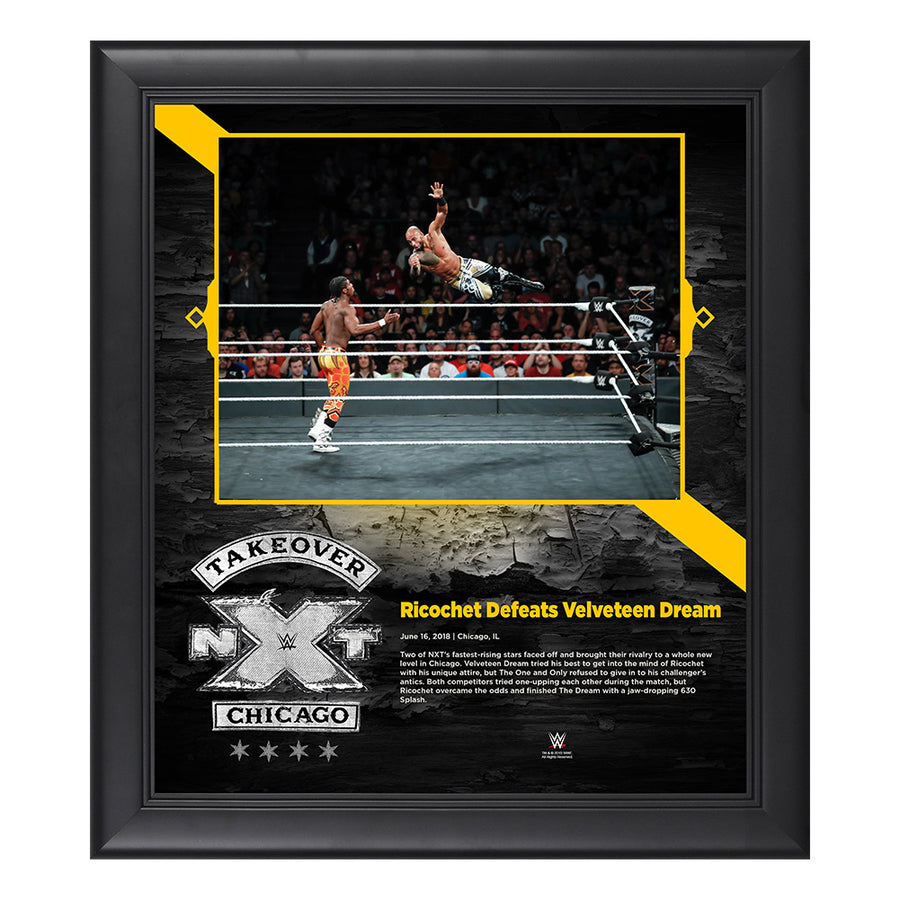 Ricochet NXT TakeOver Chicago 15 x 17 Framed Plaque w Ring Canvas Pwcatalog
