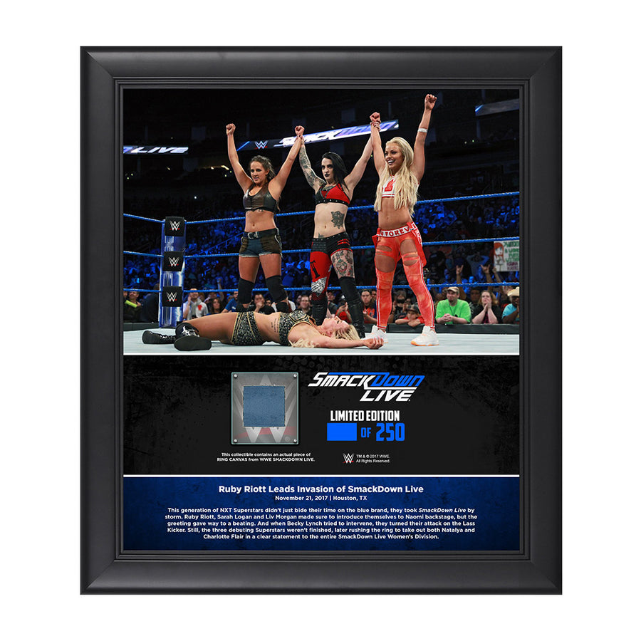 Riott Squad SmackDown Debut 15 x 17 Framed Plaque w Ring Canvas