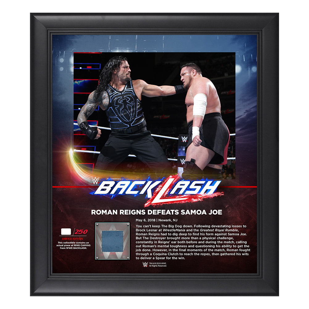 Roman Reigns BackLash 2018 15 x 17 Framed Plaque w Ring Canvas Pwcatalog