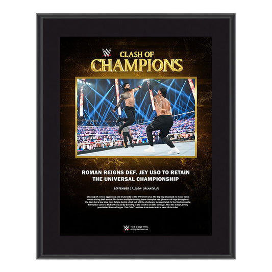 Roman Reigns Clash of Champions 2020 10 x 13 Commemorative Plaque