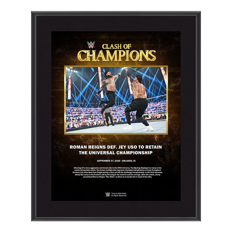 Roman Reigns Clash of Champions 2020 10 x 13 Commemorative Plaque Pwcatalog