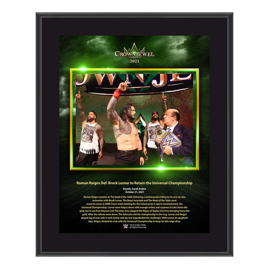 Roman Reigns Crown Jewel 2021 10x13 Commemorative Plaque