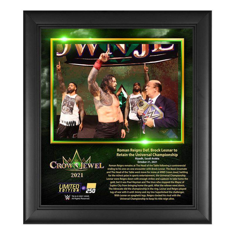Roman Reigns Crown Jewel 2021 15x17 Commemorative Plaque Pwcatalog