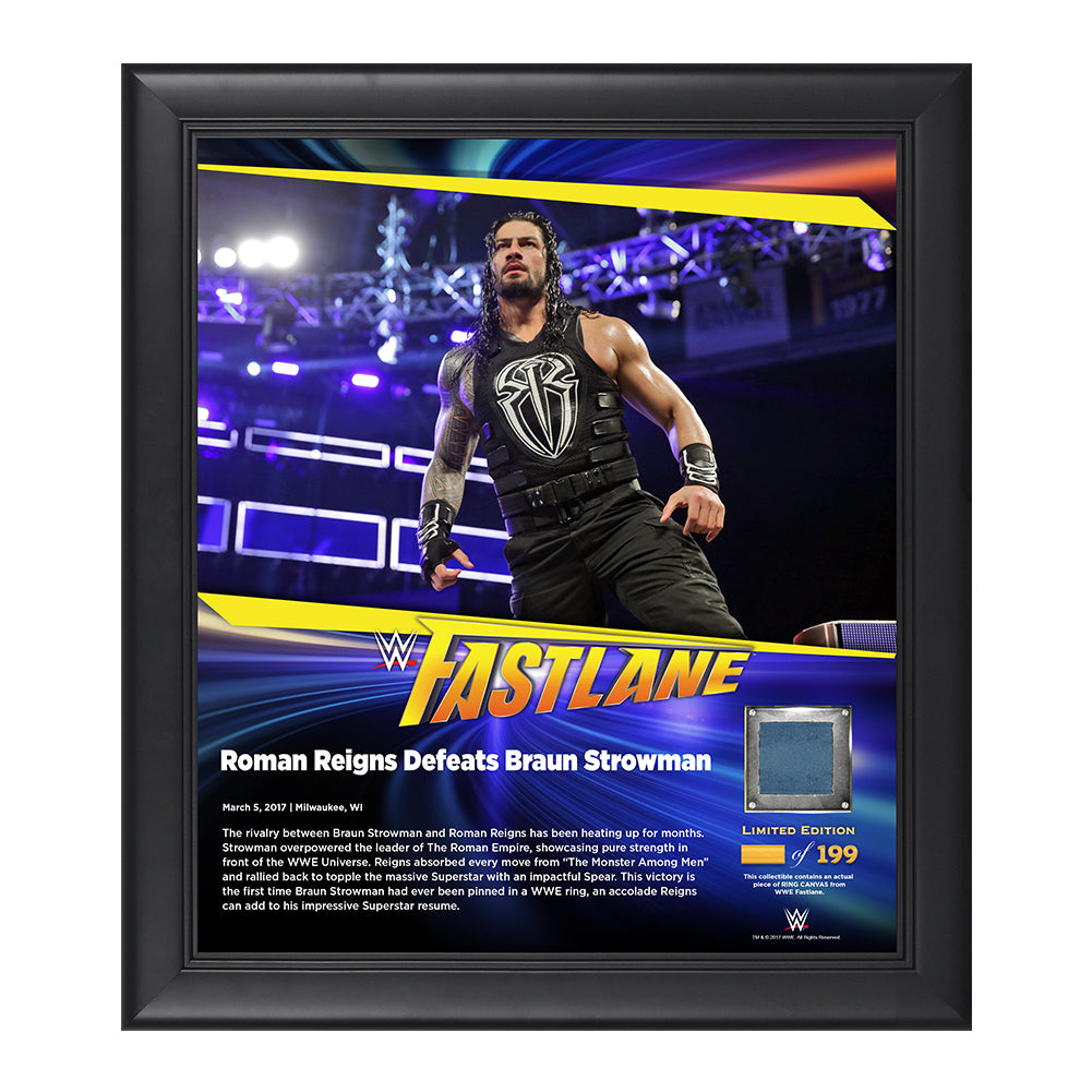 Roman Reigns FastLane 2017 15 x 17 Framed Plaque w Ring Canvas Pwcatalog