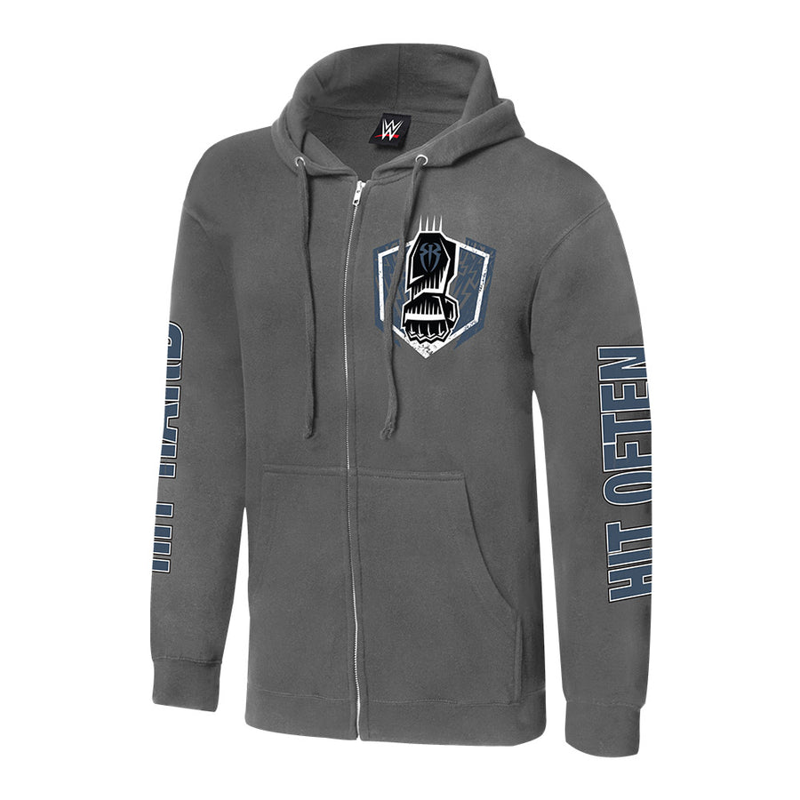 Roman Reigns Hit Hard, Hit Often Full-Zip Hoodie Sweatshirt Pwcatalog