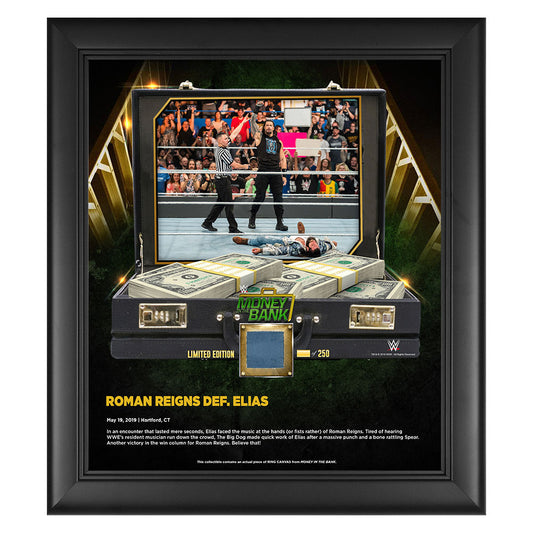 Roman Reigns Money in The Bank 15 x 17 Frame w Ring Canvas Pwcatalog