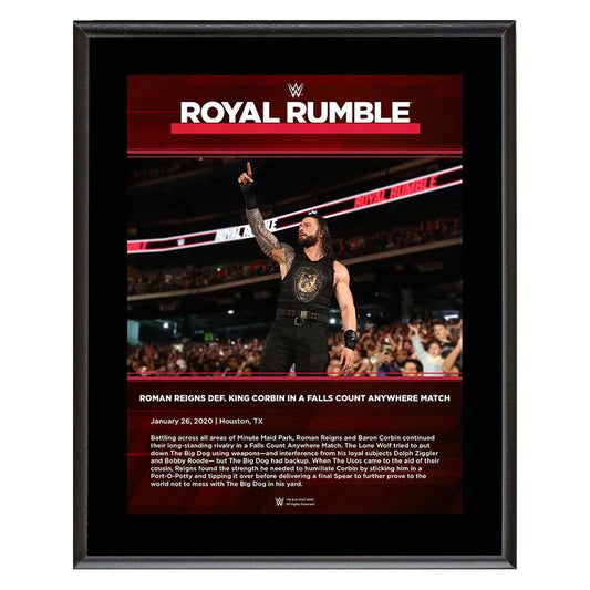 Roman Reigns Royal Rumble 2020 10x13 Commemorative Plaque