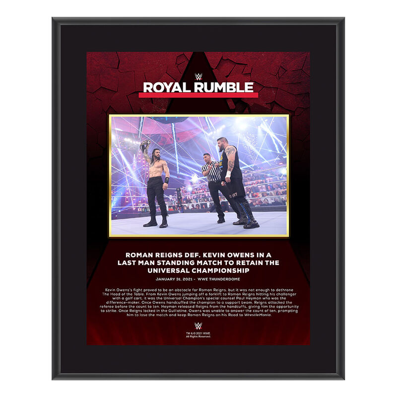 Roman Reigns Royal Rumble 2021 10 x 13 Commemorative Plaque Pwcatalog