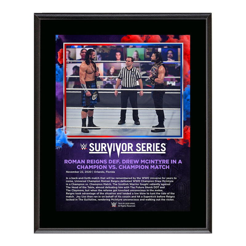 Roman Reigns Survivor Series 2020 10 x 13 Commemorative Plaque Pwcatalog