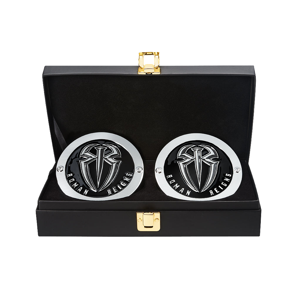Roman Reigns WWE World Heavyweight Championship Replica Title Side Plate Box Set (Silver Edition) Pwcatalog