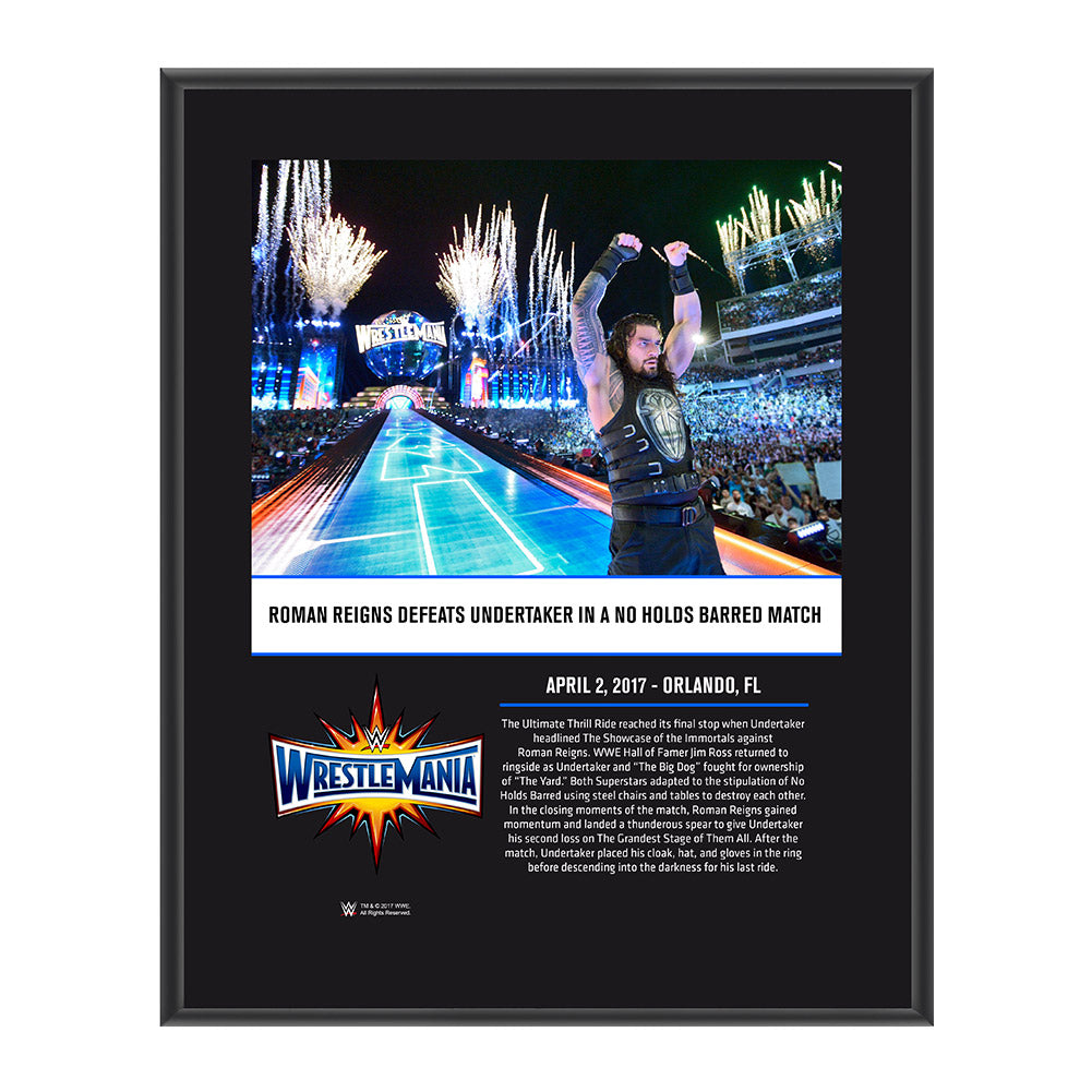 Roman Reigns WrestleMania 33 10 X 13 Commemorative Photo Plaque Pwcatalog
