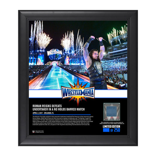 Roman Reigns WrestleMania 33 15 x 17 Framed Plaque w Ring Canvas Pwcatalog