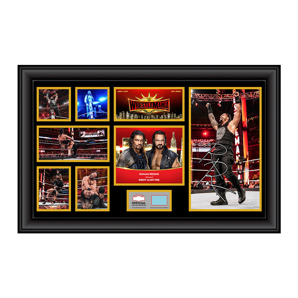 Roman Reigns WrestleMania 35 Signed Commemorative Plaque Pwcatalog