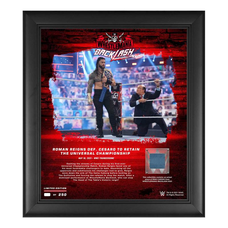 Roman Reigns WrestleMania Backlash 2021 15x17 Commemorative Plaque Pwcatalog