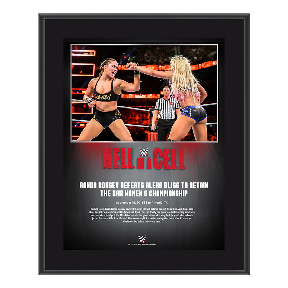 Ronda Rousey Hell in a Cell 2018 Commemorative Plaque Pwcatalog